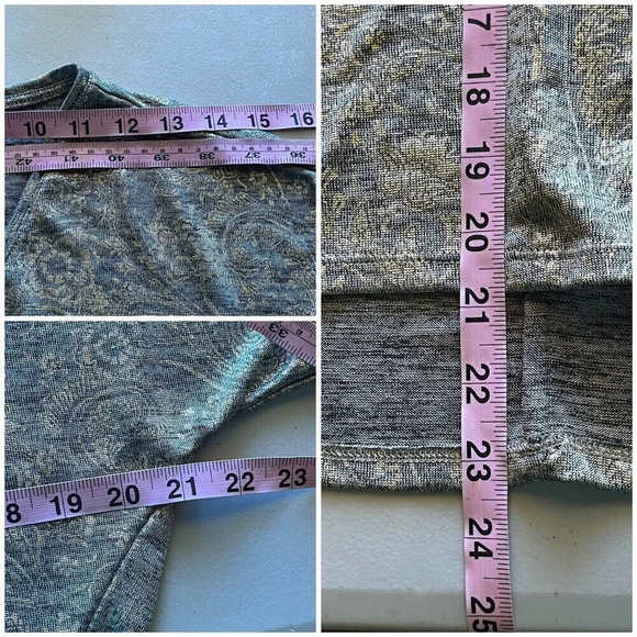 White House Black Market Metallic Gold Silver Everyday Dolman Blouse Boxy XS - Picture 6 of 9